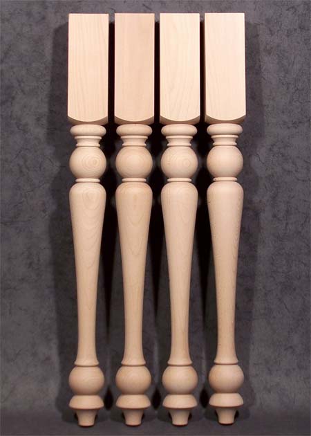 Gambe di legno per tavolo con sfere, con parte inferiore caratteristica, TL49