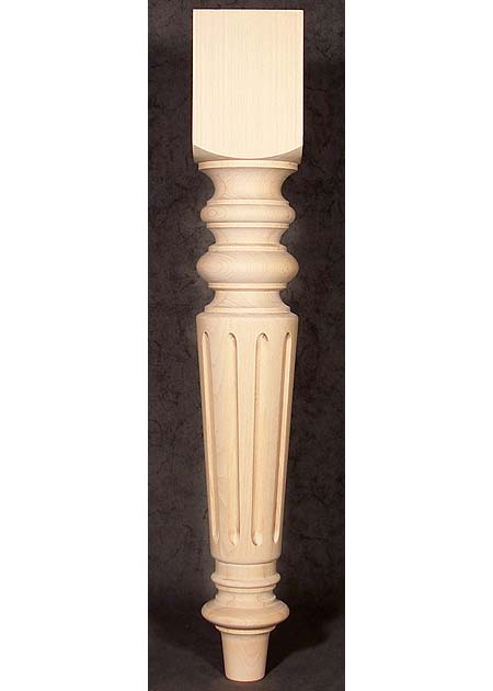 Gambe di legno per tavolo di aspetto robusto con larghi solchi decorativi, TL44
