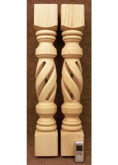 Gambe per tavolo legno con lungo foro al centro, frassino, TL15