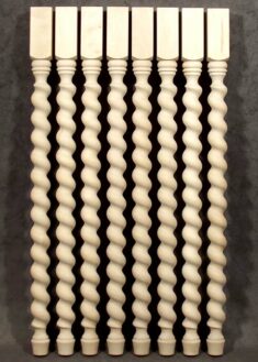 Gambe per tavolo legno con motivo a spirale intrecciata, betulla, 45x45mm, TL42