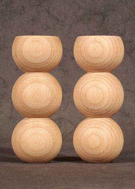 Piedi per mobili in legno con sfere tornite, GM46