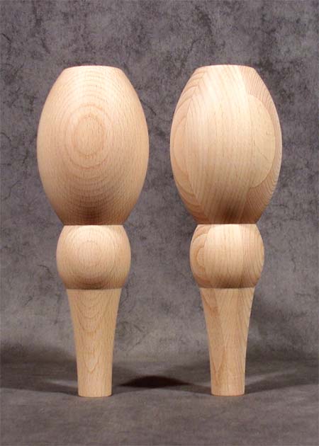 Piedi per mobili legno con bellissima forma a uovo, parte inferiore arcuata, GM68