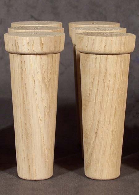 Piedi per mobili legno di grande altezza, a forma conica, quercia, GM13