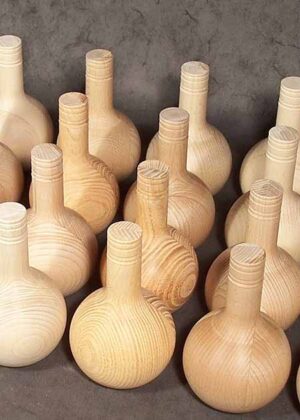 Bottiglie tornite in legno di gleditsia e faggio