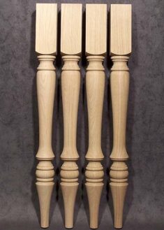 Gambe per tavolo legno, quercia, di forma snella, TL69