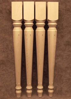 Gambe per tavoli in legno tradizionali con forma a cono, TL43